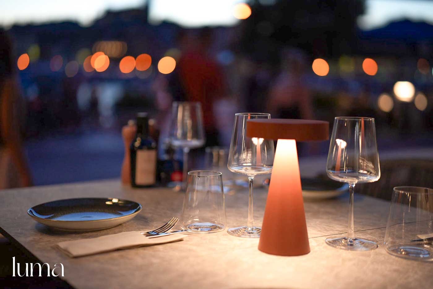 Couples dining at Luma Restaurant Rovinj waterfront restaurant