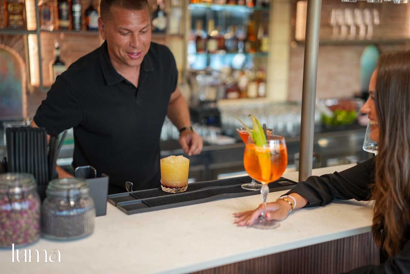 Cocktails at Luma Restaurant Rovinj by the waterfront